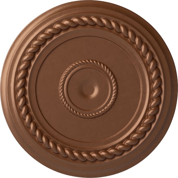 Ekena Millwork Alexandria Rope Ceiling Medallion (Fits Canopies up to 4 5/8"), 19 5/8"OD x 1 1/2"P, Polished Copper CM18ALPOS - main